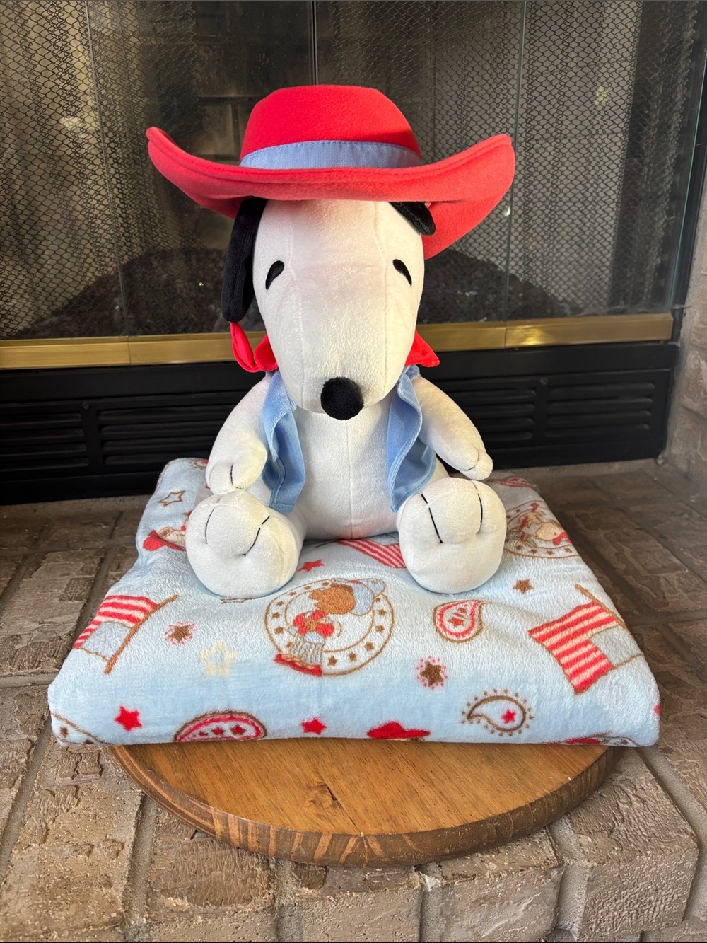 Peanuts Snoopy Cowboy Plush & Matching Throw Blanket Gift Set Super Soft Kid NEW